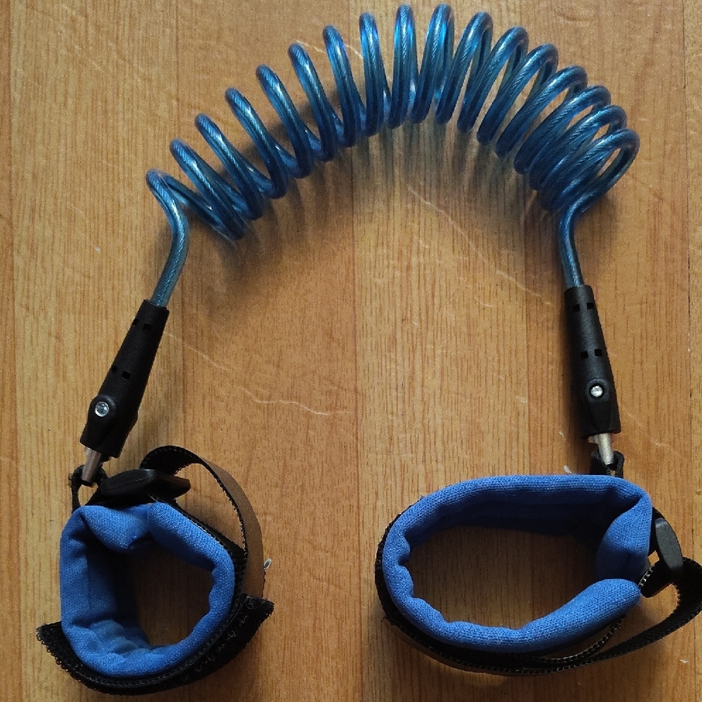 Blue Coiled Safety Wrist Leash